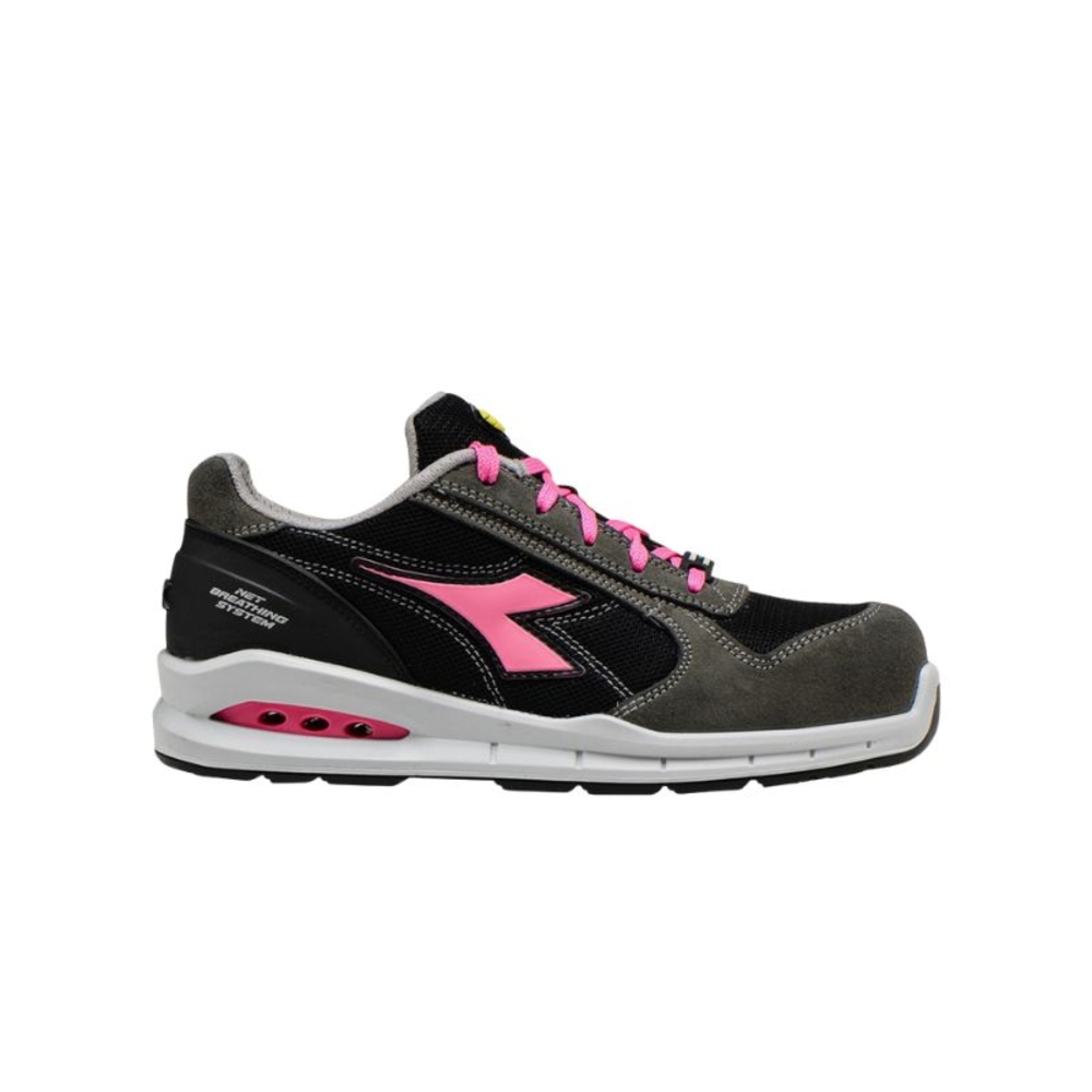 Chaussures de sécurité basses noir-fuchsia DIADORA UTILITY RUN NET AIRBOX LOW S1PS FO SR - 181146C8709