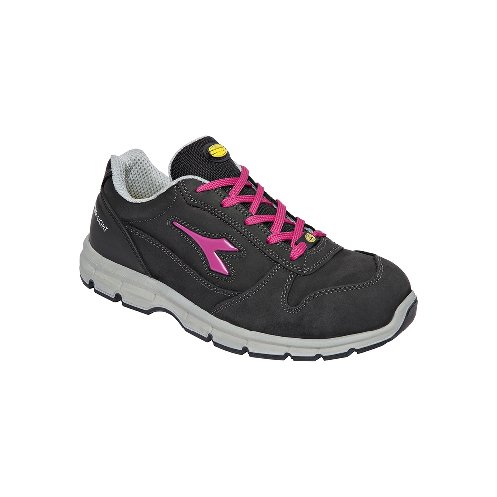 Chaussure de sécurité basse noir-rouge fuchsia DIADORA UTILITY RUN LOW S3S FO SR ESD - 181154C2017