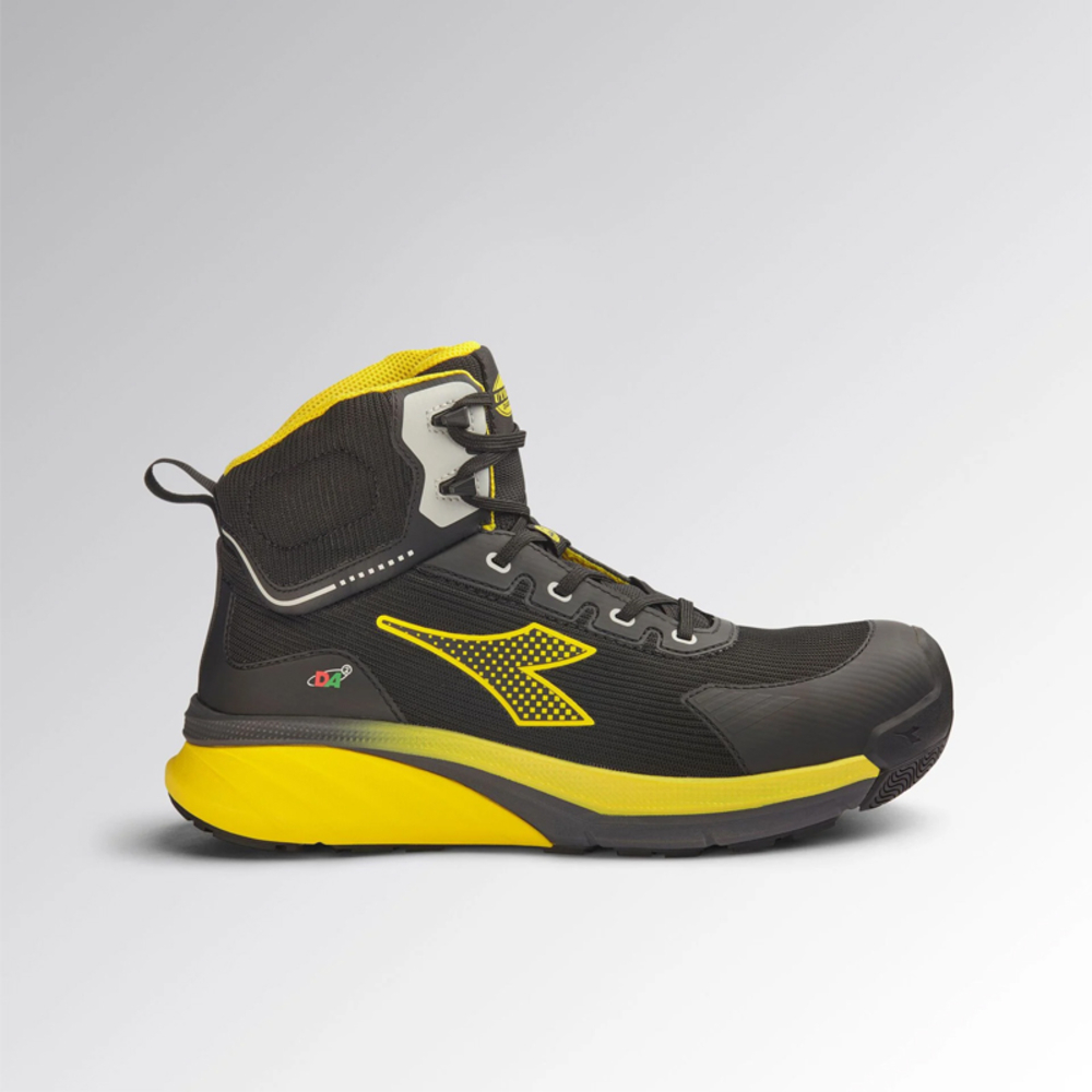 Chaussures de travail montantes noir/jaune DIADORA VORTEX DA2 MID S3S SC FO SR HRO ESD CROMS - 182041C0401