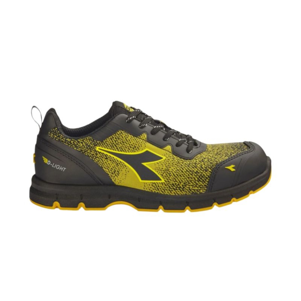 Chaussures de sécurité noires et jaunes RUN ATOM EVO LOW S3S SC FO SR ESD - Diadora - 182047C4133