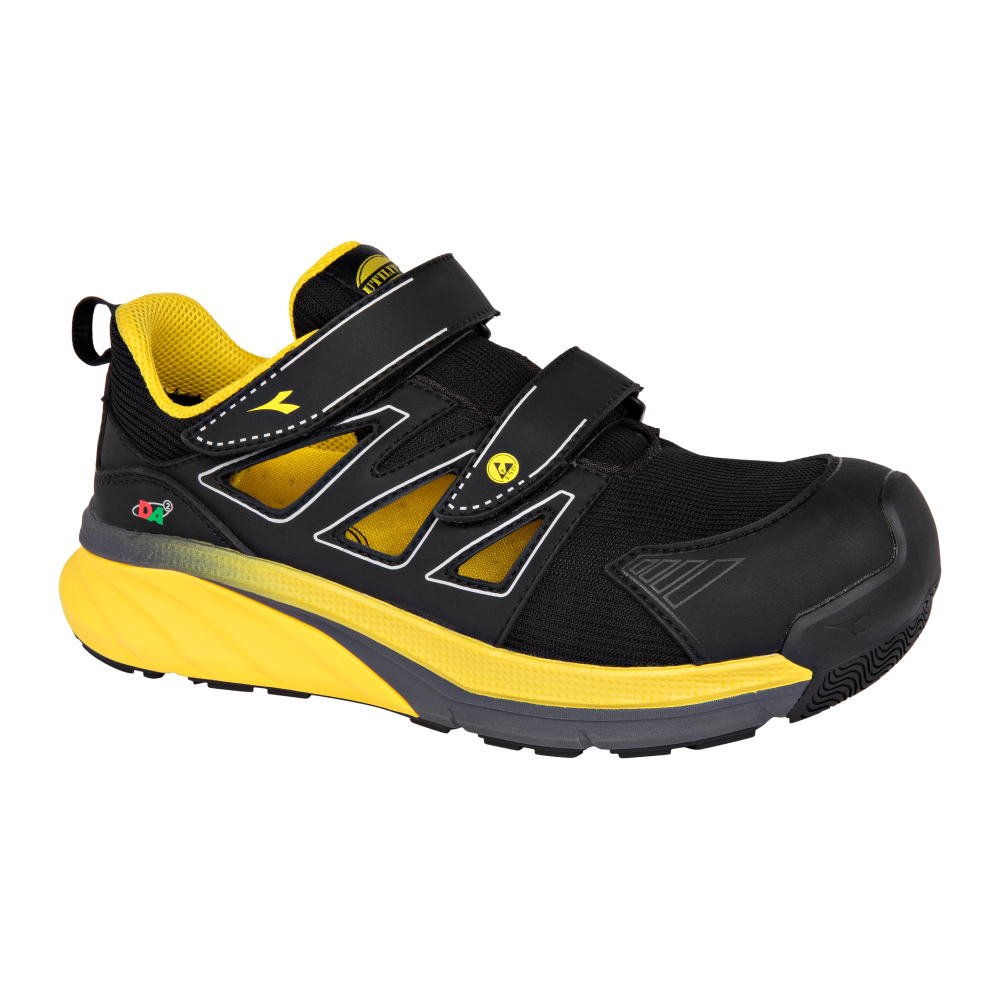 Chaussures de sécurité basses VORTEX DA2 SANDAL S1PS SC SR HRO ESD noires/jaunes DIADORA - 182524 C0401