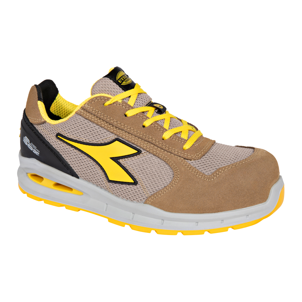Chaussures de sécurité basses RUN A.BOX LOW S1PS FO SR ESD marrons/grises DIADORA - 182526 C8705