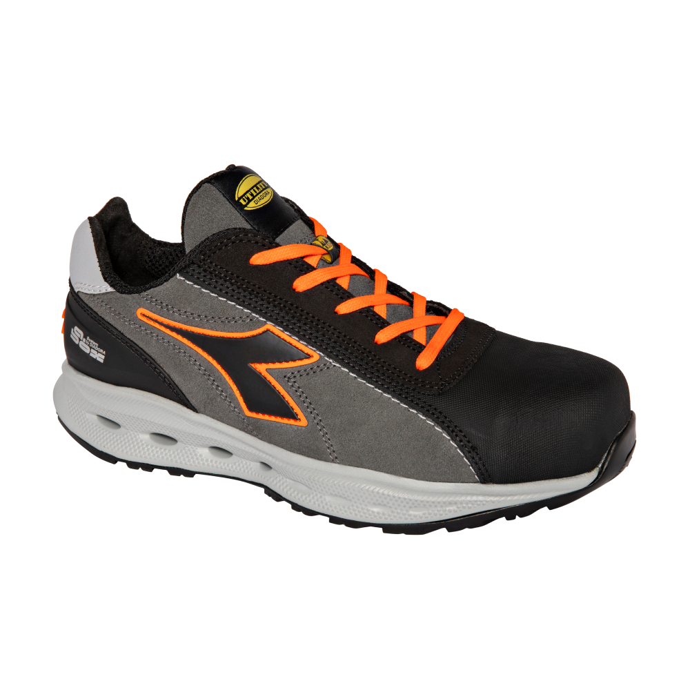 Chaussures de sécurité basses GLOVE A.BOX LOW PRO S3S FO SR HRO ESD grises/oranges fluo DIADORA - 183119 C8321