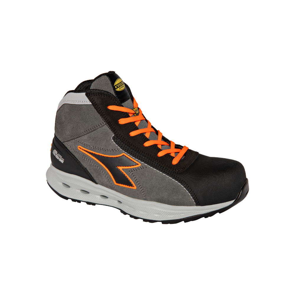 Chaussures de sécurité hautes GLOVE A.BOX MID PRO S3S FO SR HRO ESD grises/oranges fluo DIADORA - 183120 C8321