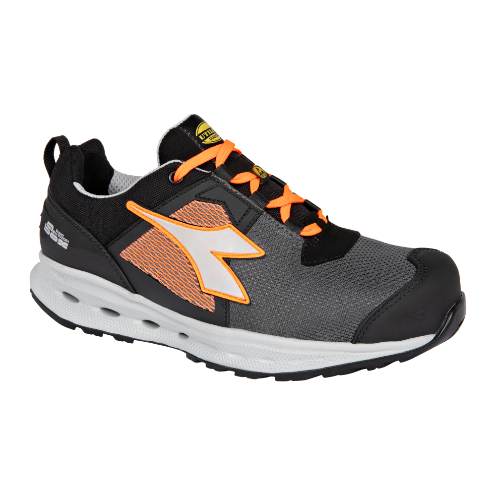 Chaussures de sécurité basses GLOVE A.BOX LOW GH S1PS SC FO SR HRO ESD noires/oranges fluo DIADORA - 183593 C8083