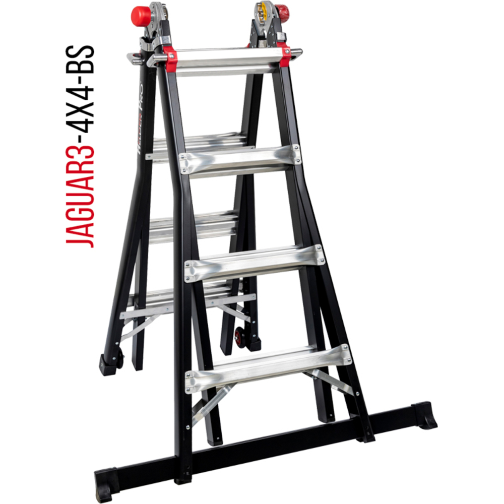 ÉCHELLE ARTICULÉE TÉLESCOPIQUE JAGUAR3 4x4 HELDER PRO AVEC BARRE STABILISATRICE - JAG3-4x4BS