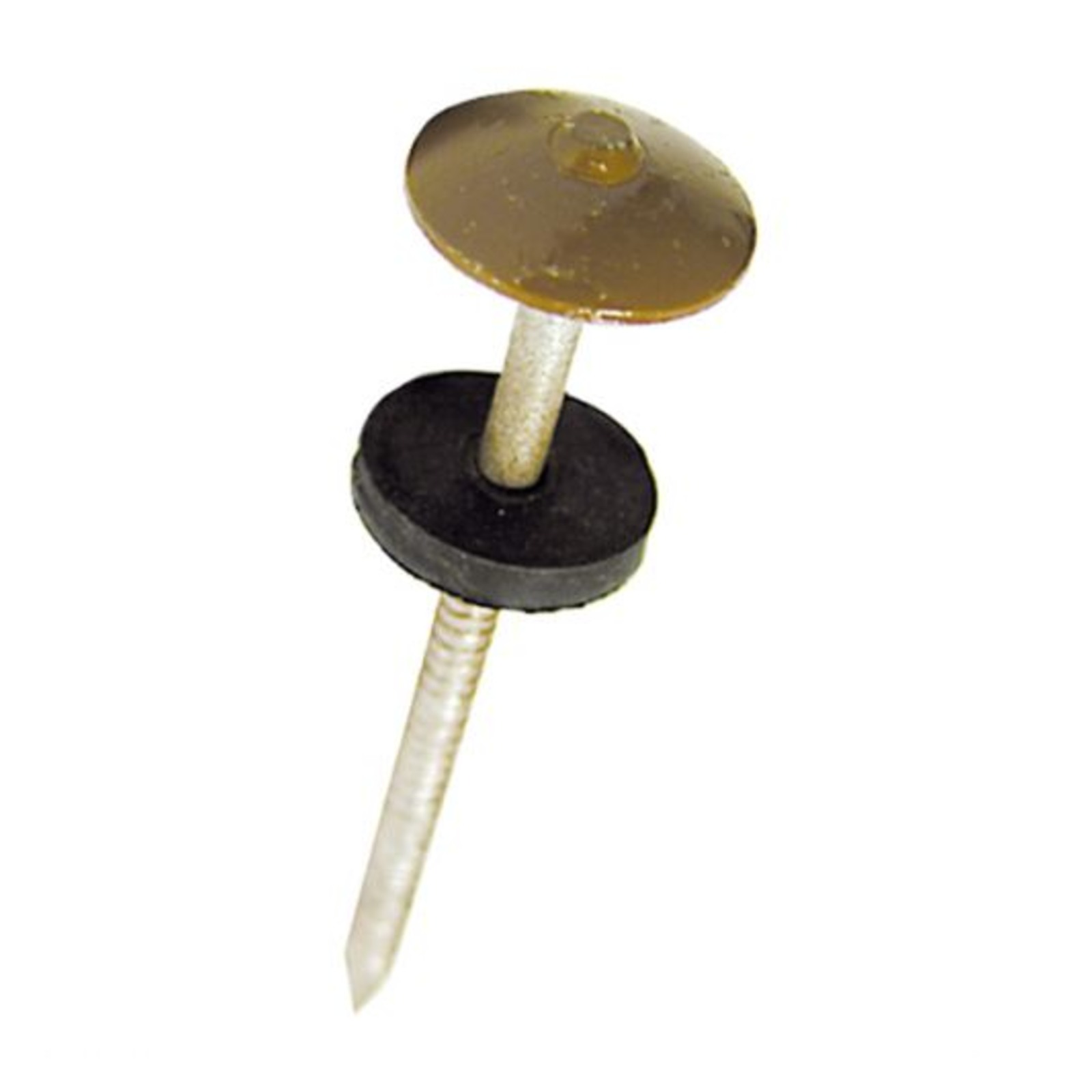 Pointe tête parapluie rouge 120x3,7 mm annelée galva rondelle EPDM DIMOS - 774506