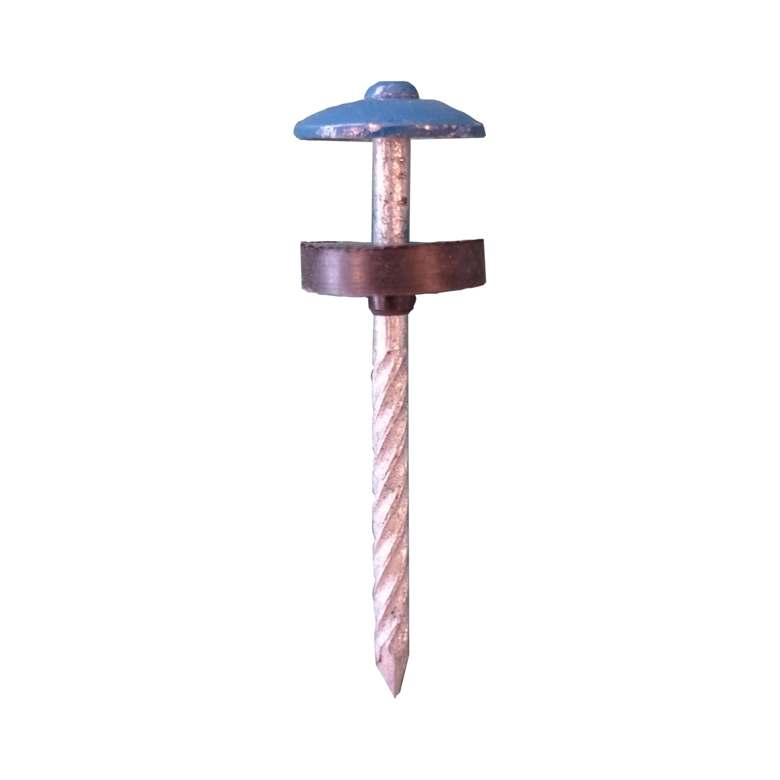 Pointe parapluie annelée galva bleue 65x3,7 mm DIMOS - 774524