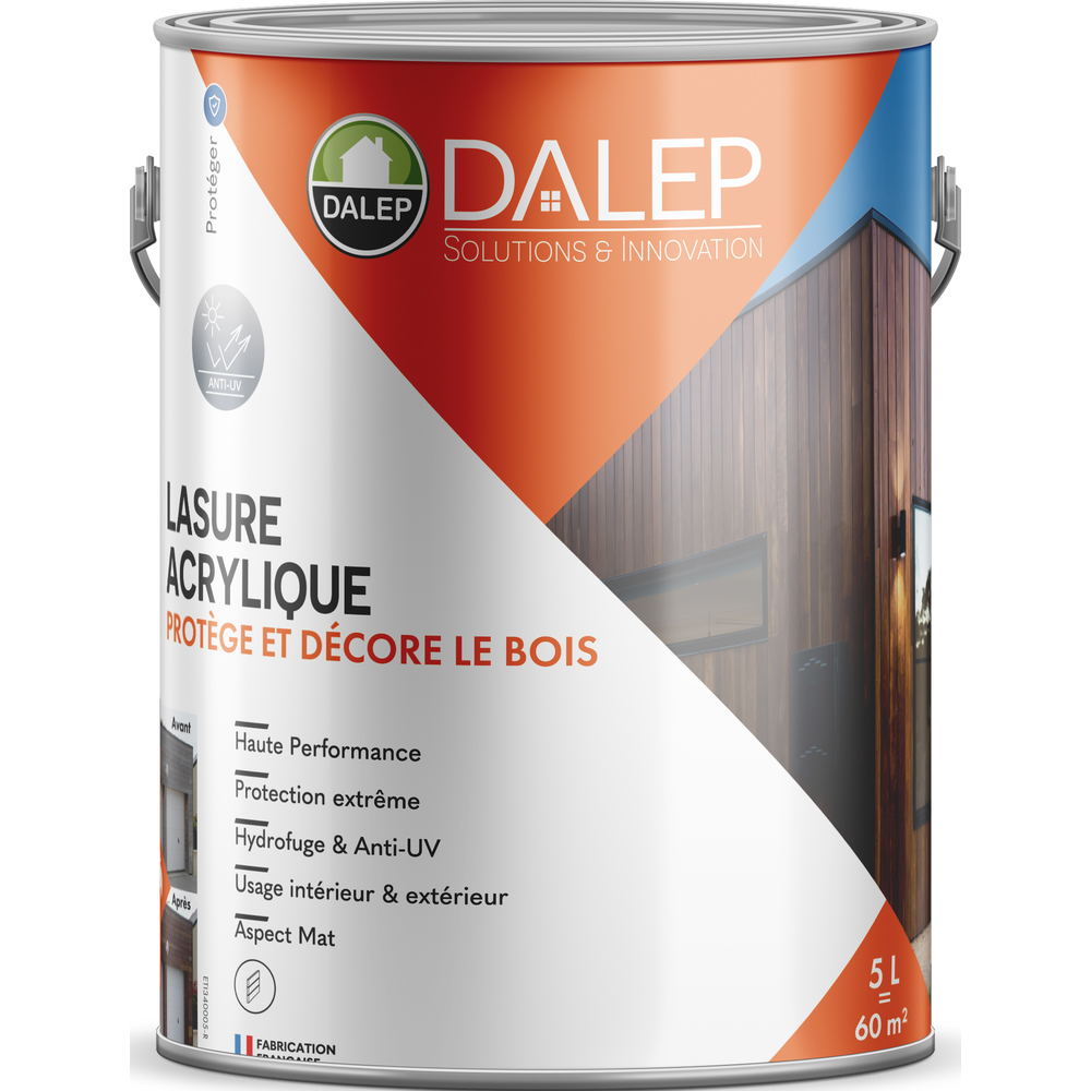 Protection Extrême LASURE ACRYLIQUE CHÊNE MOYEN - Pot 5 L DALEP - 1.03.0039.03