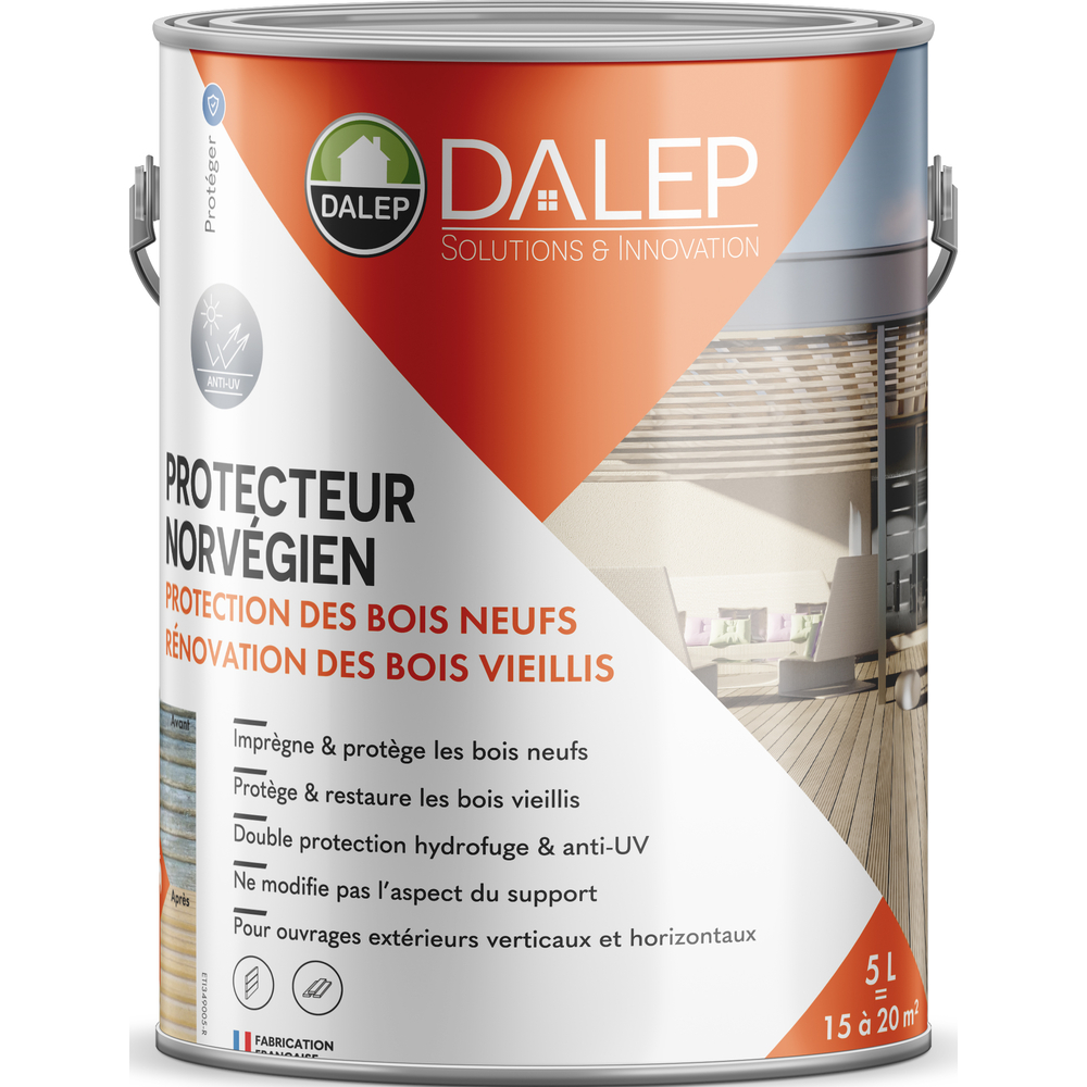 Protection NORVÉGIEN Bois Prêt à l'Emploi - Pot 5 L DALEP - 1.03.0042.03