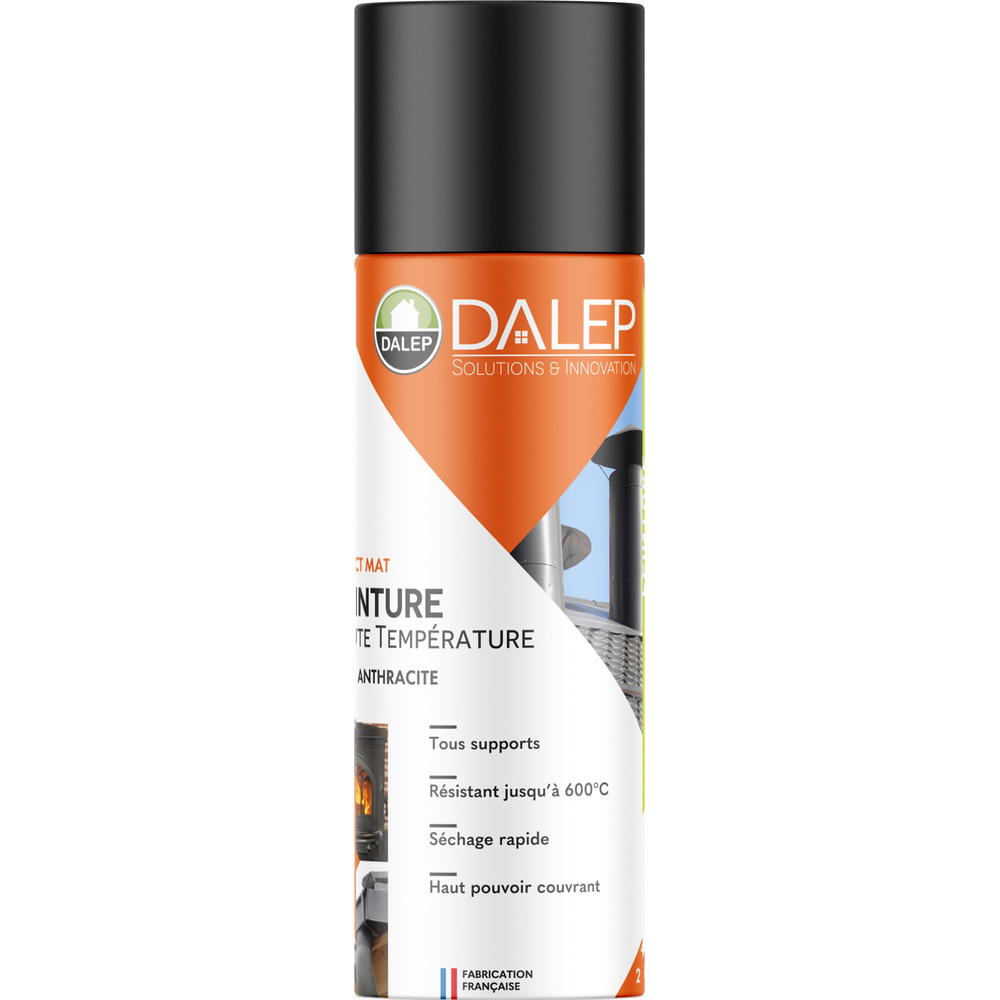 PEINTURE HAUTE TEMPÉRATURE Noir Anthracite - Aérosol 400 mL DALEP - 1.06.0057.13