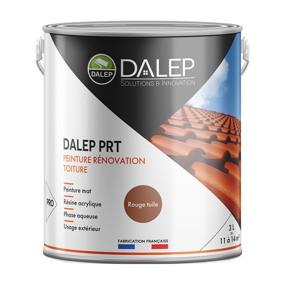 DALEP PRT ROUGE TUILE Peinture Rénovation Toiture - Seau 3L - DALEP - 1.06.0125.30