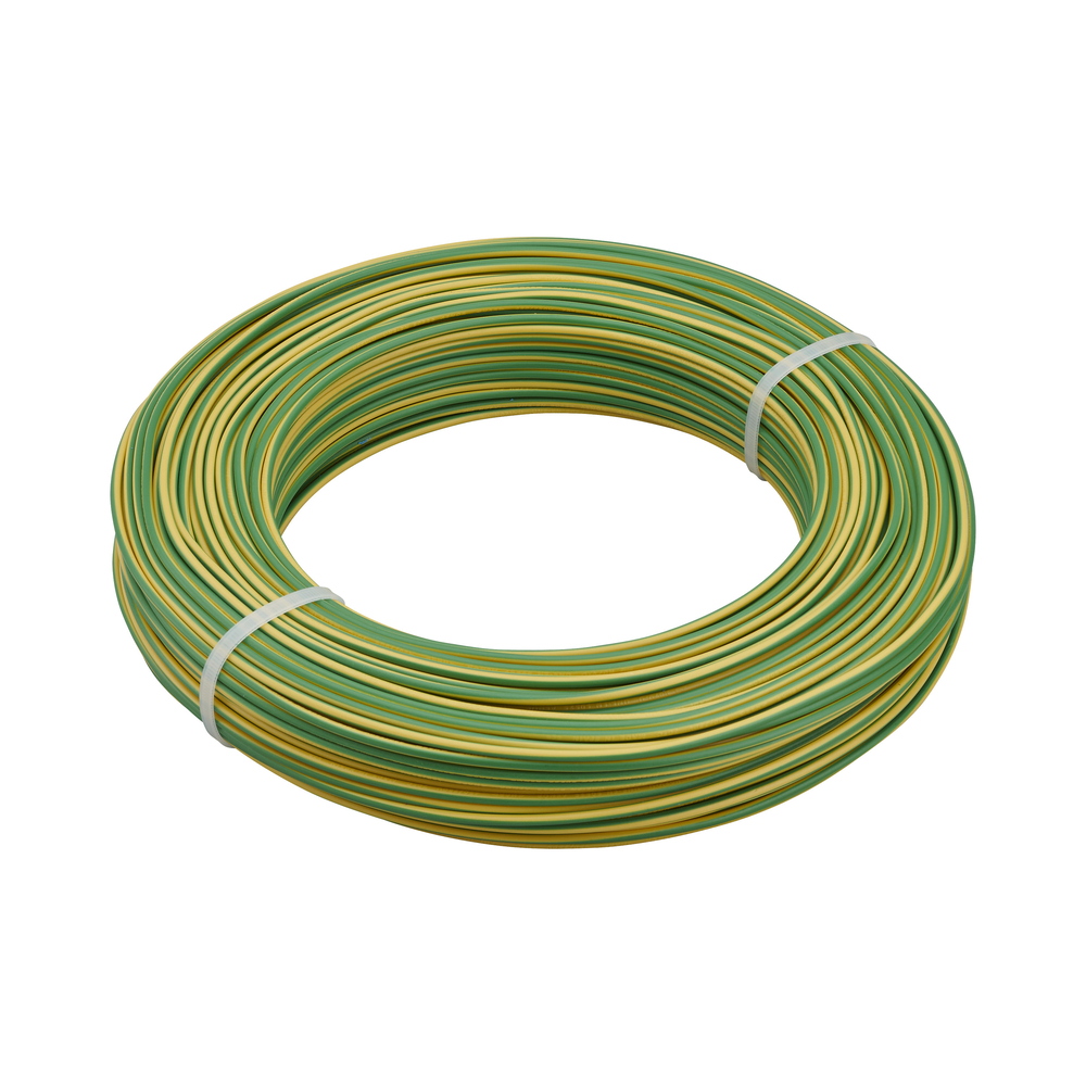 COURONNE DE CABLE HO7V-U 1.5 MM² 100 M JAUNE/VERT - DEBFLEX - 110005