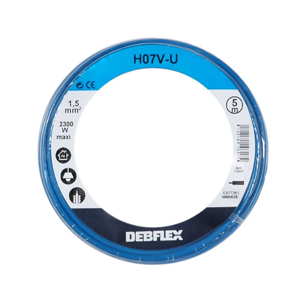 BOBINOT HO7V-U 1.5 MM² 5M BLEU - DEBFLEX - 110317