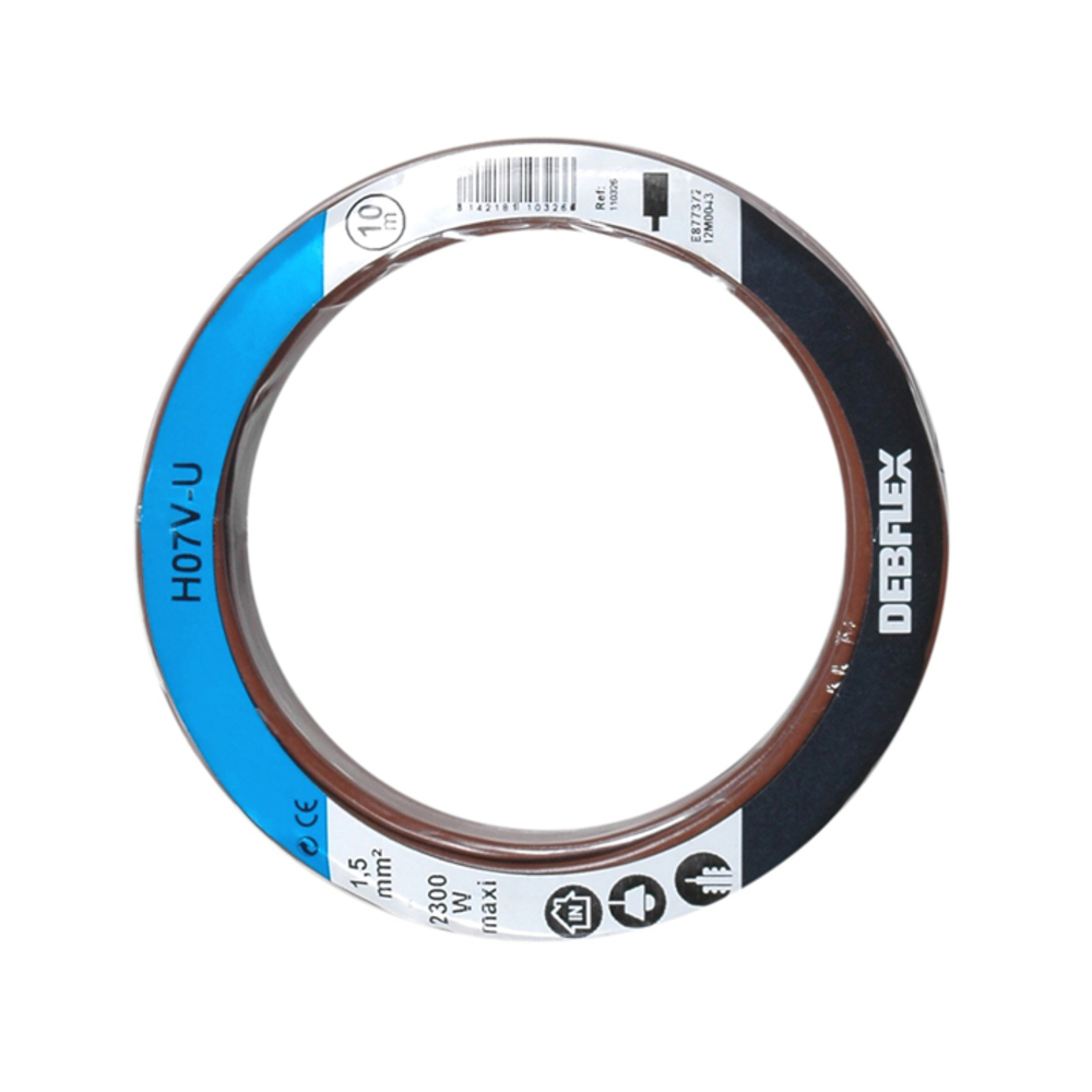 BOBINOT HO7V-U 1.5 MM² 10M MARRON - DEBFLEX - 110326