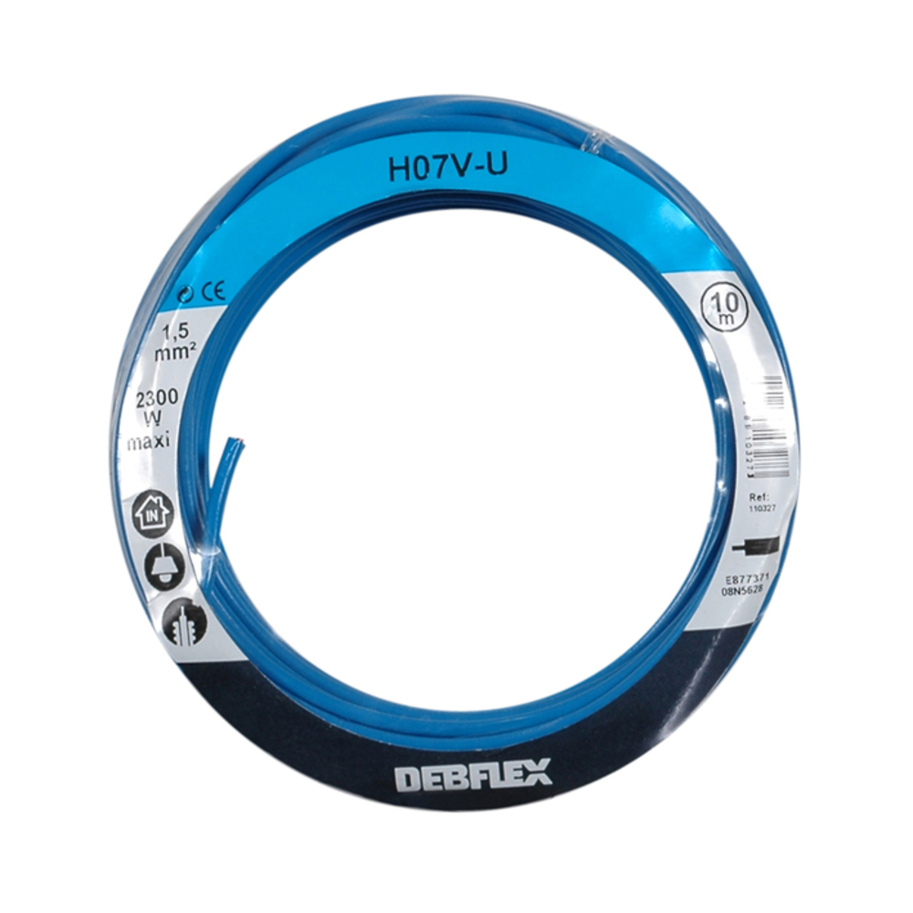 BOBINOT HO7V-U 1.5 MM² 10M BLEU - DEBFLEX - 110327