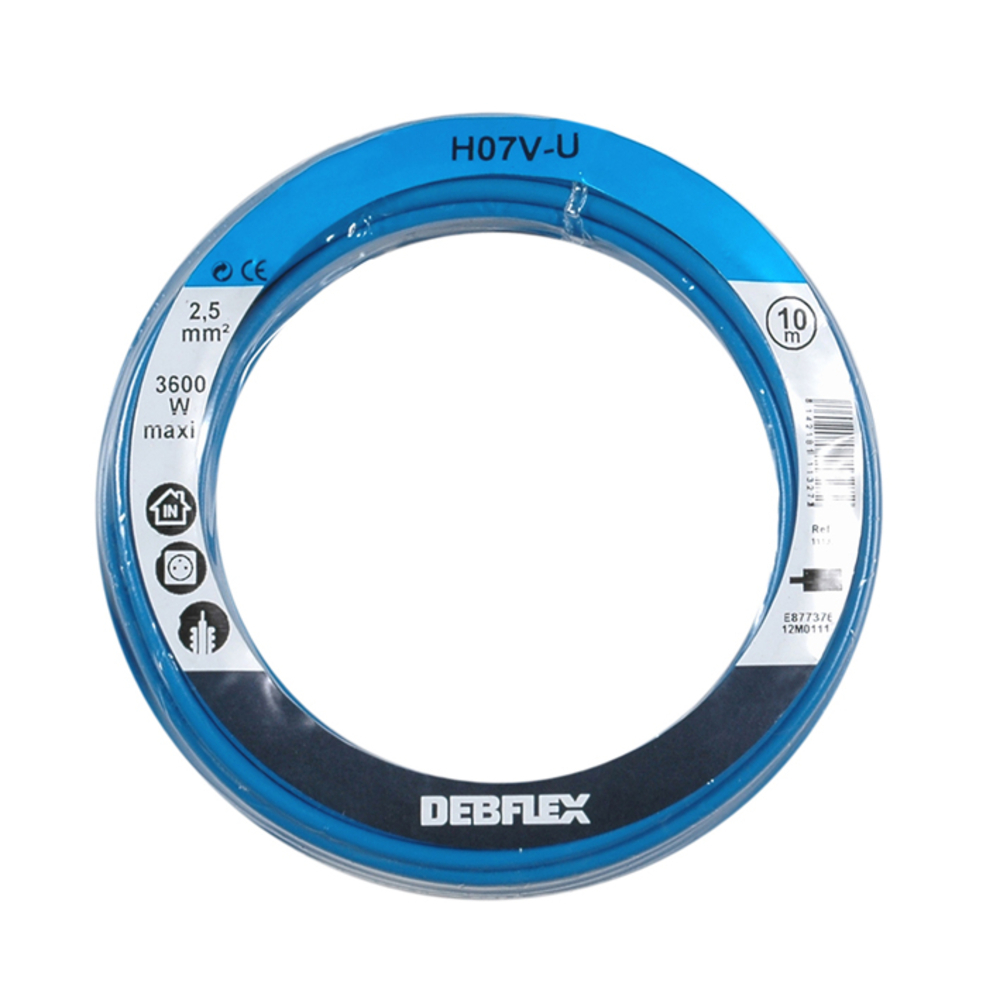 BOBINOT HO7V-U 2.5 MM² 10M BLEU - DEBFLEX - 111327