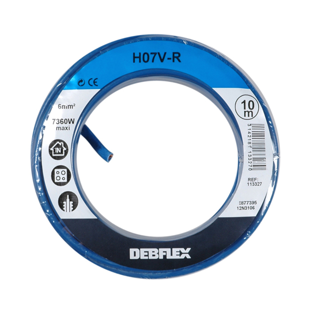 BOBINOT HO7V-R 6 MM² 10M BLEU - DEBFLEX - 113327