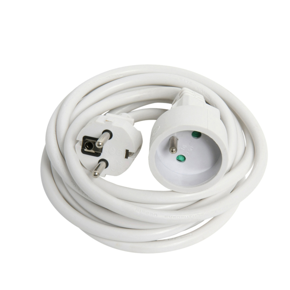 PROLONGATEUR 2P+T 16A 3G1,5 MM² HO5VV-F 3M BLANC - DEBFLEX - 335241