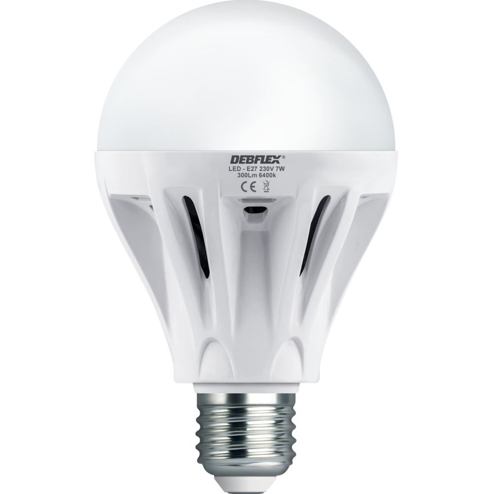 AMPOULE A80 ANTI COUPURE VERRE BLANC E27 7W 6400K 300LM - DEBFLEX - 600034