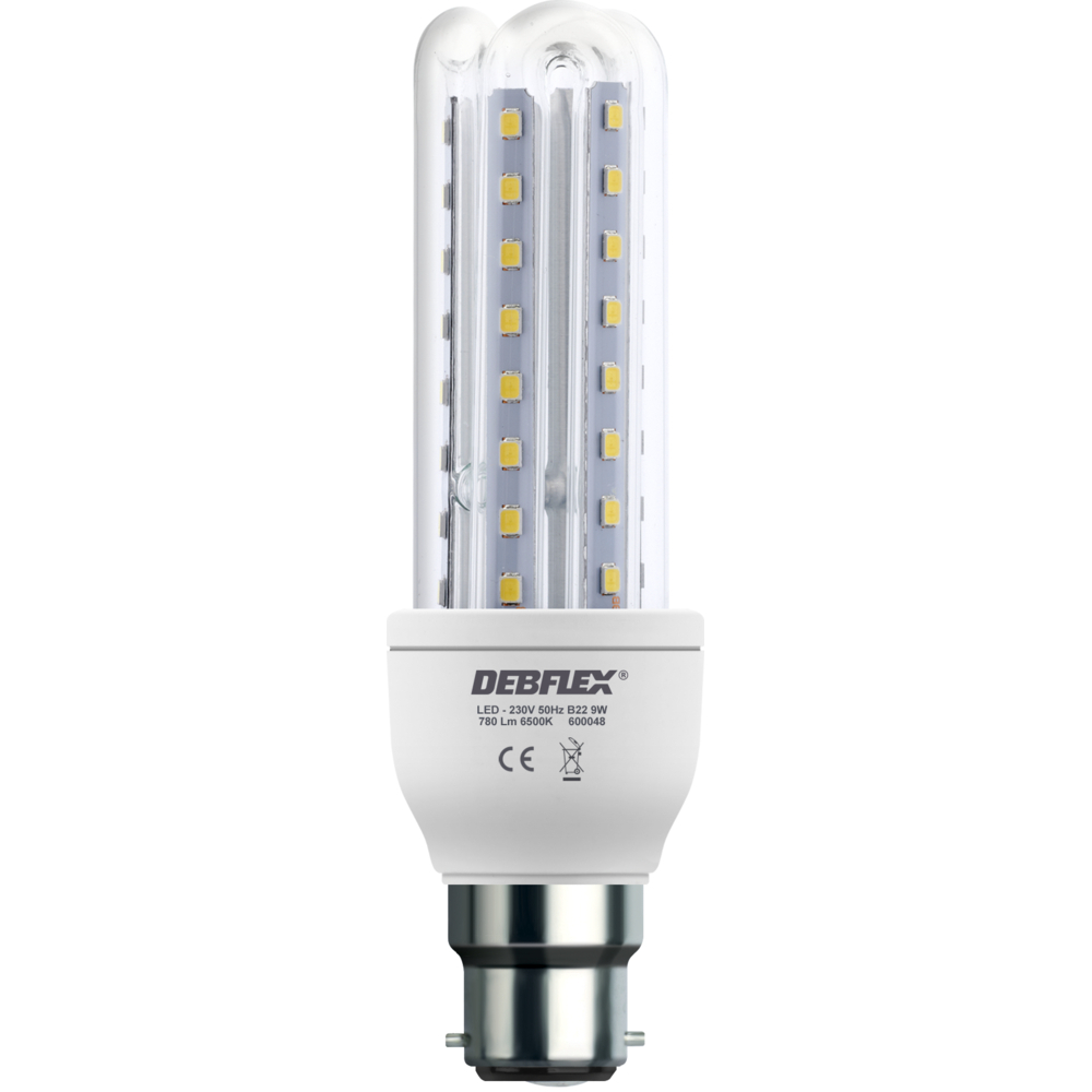 AMPOULE LED 3U T3 B22 9W 6500K 780LM - DEBFLEX - 600048