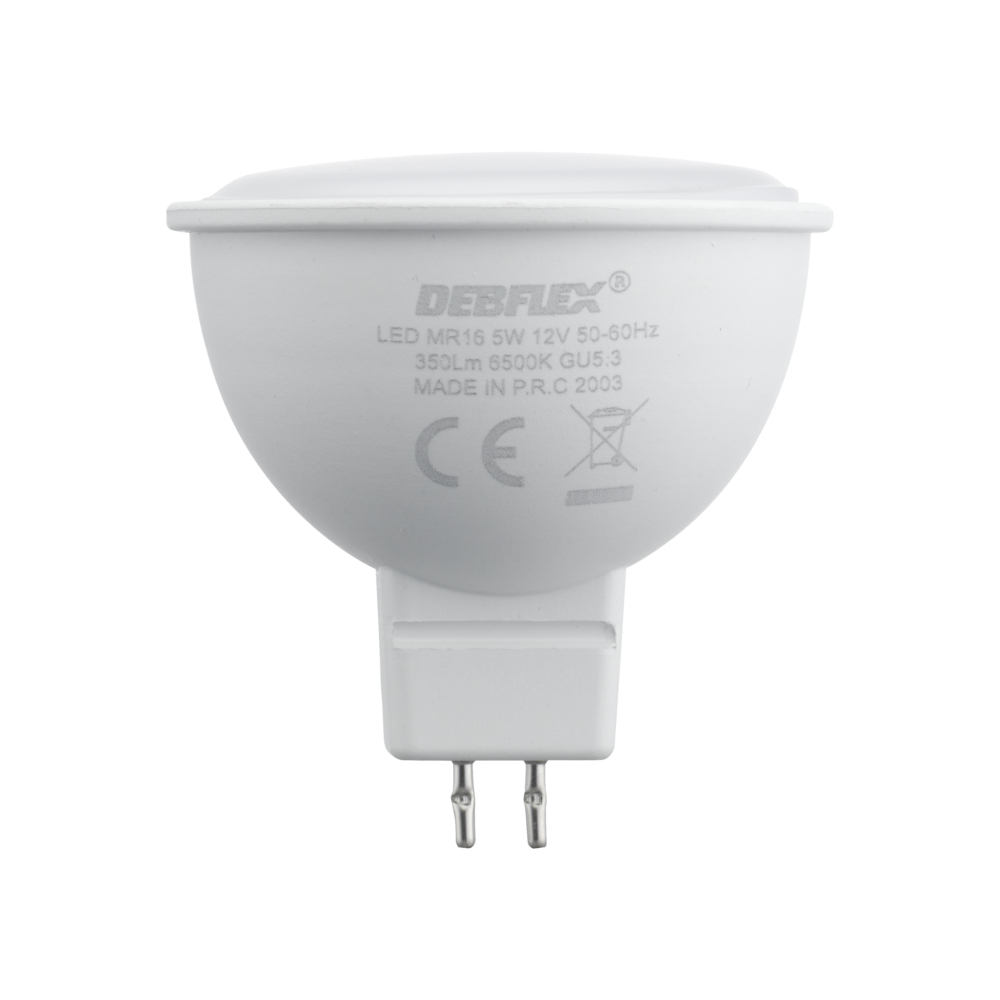 AMPOULE SPOT MR16 SMD VERRE BLANC GU 5.3 5W 6500K 400LM - DEBFLEX - 600326