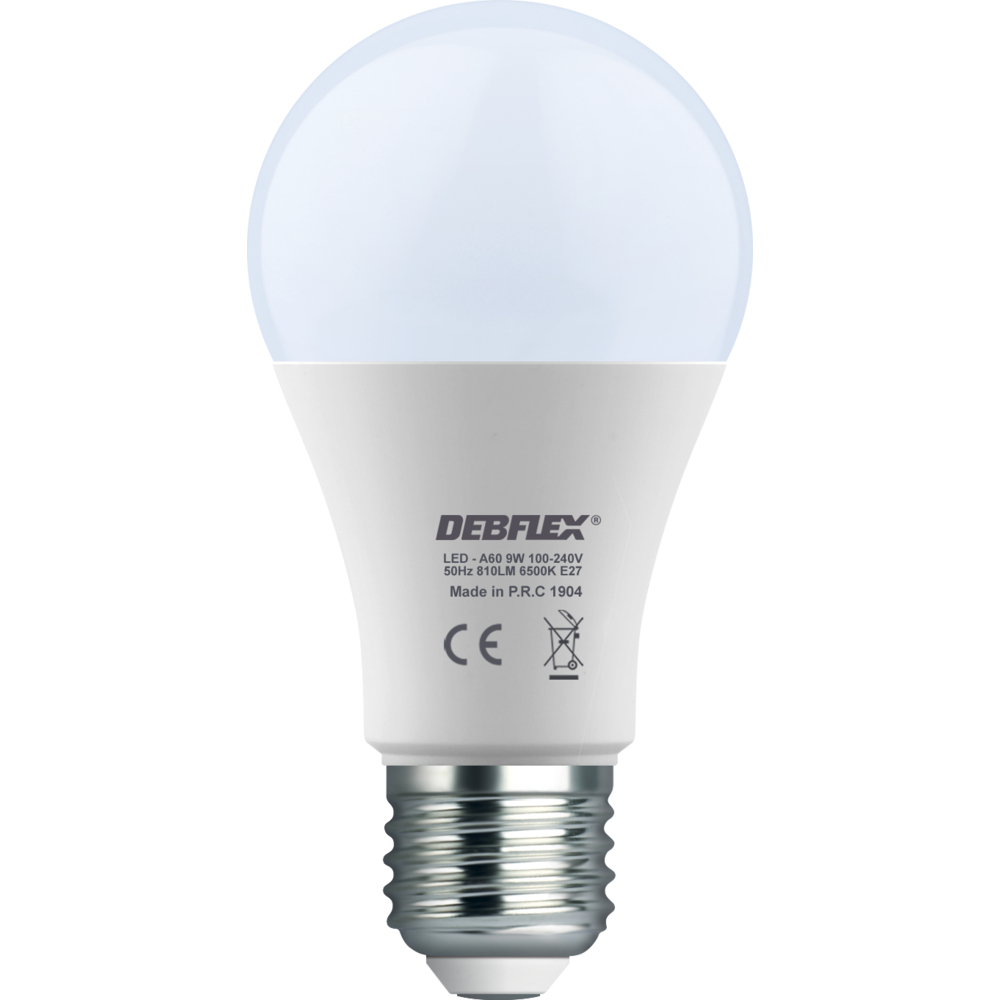 AMPOULE A60 SMD VERRE BLANC E27 9W 6500K 810LM - DEBFLEX - 600426