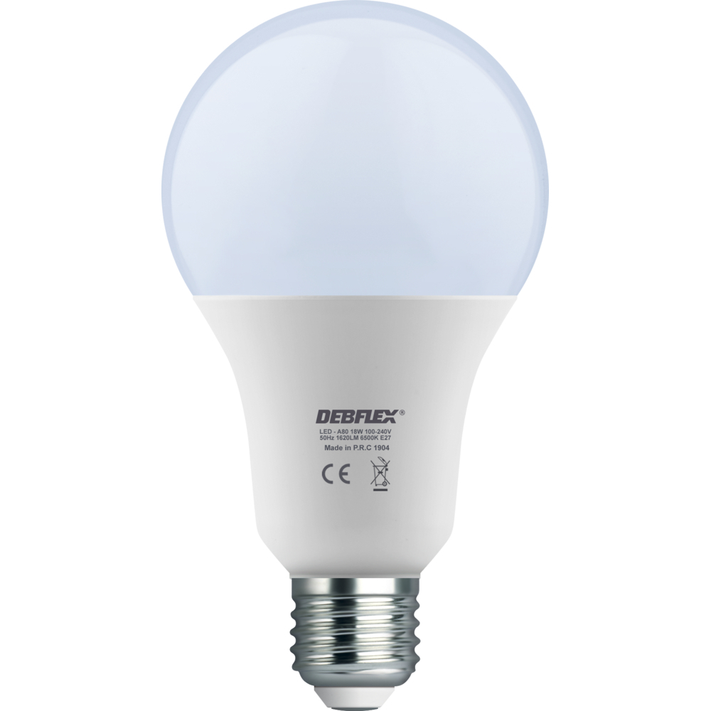 AMPOULE A70 SMD VERRE BLANC E27 18W 6500K 1620LM - DEBFLEX - 600429