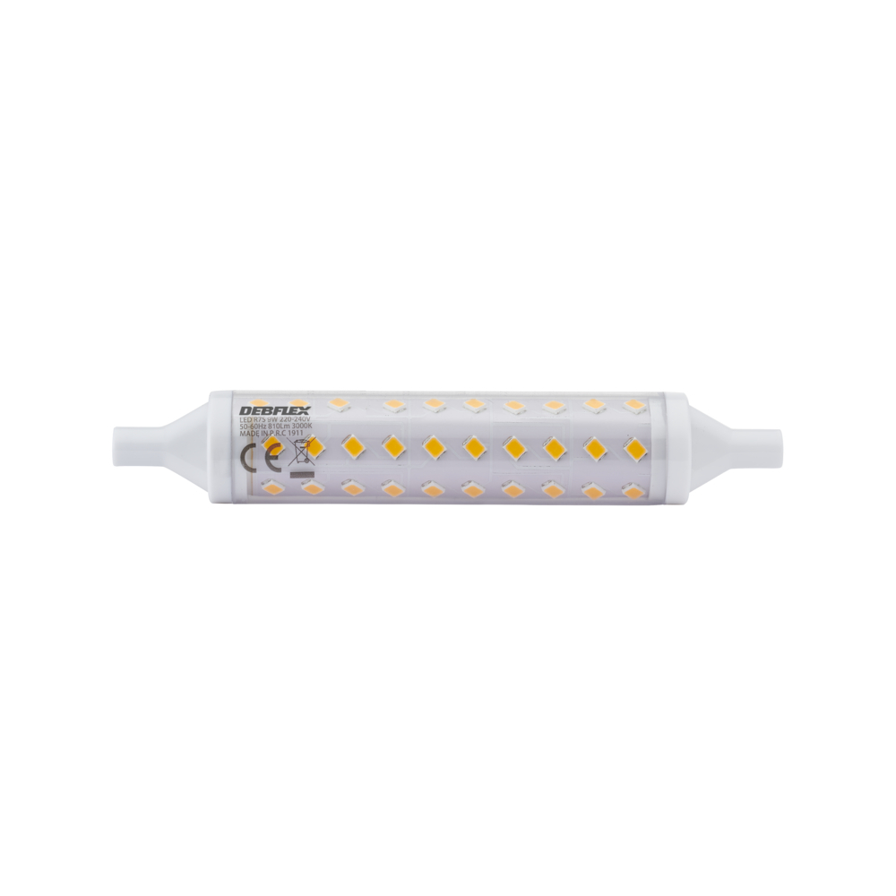CRAYON LED 115MM SMD VERRE TRANSPARENT R7S 10W 3000K 820LM - DEBFLEX - 600444