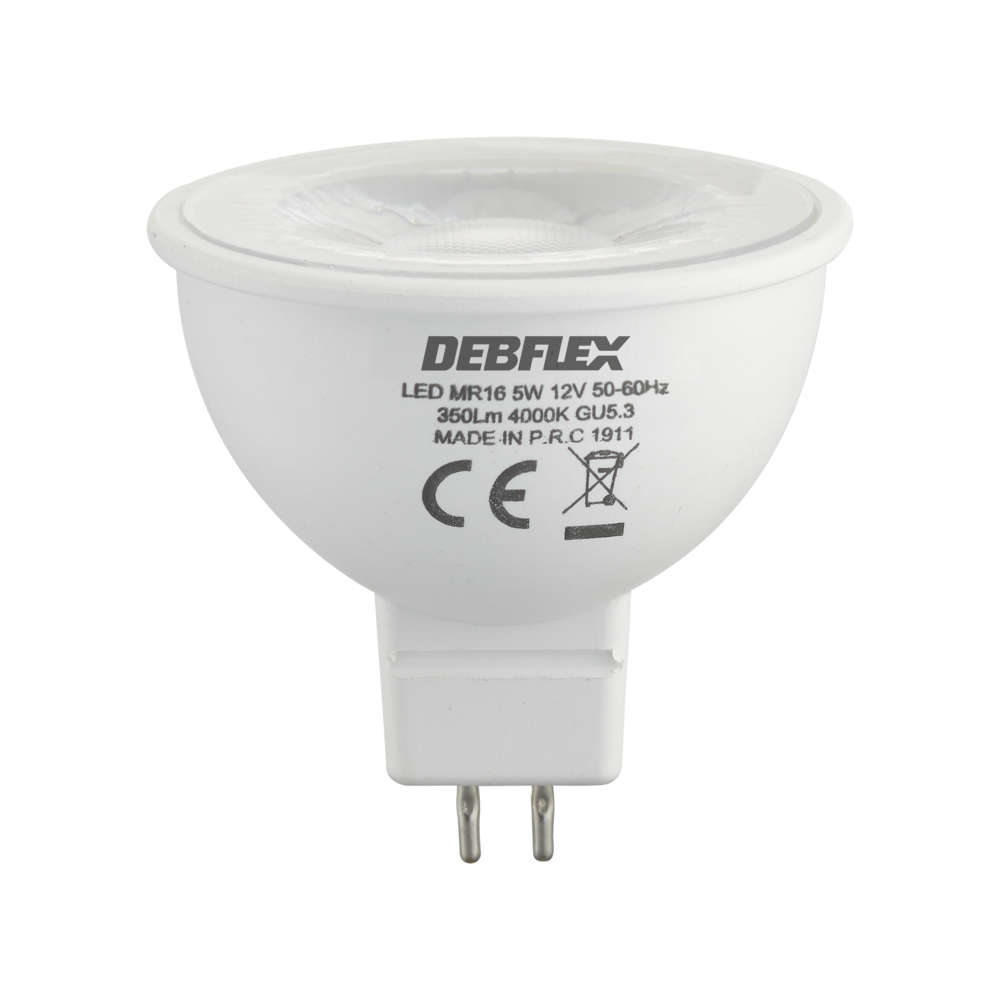 AMPOULE SPOT MR16 VERRE TRANSPARENT GU5.3 5W 4000K 400LM - DEBFLEX - 600469