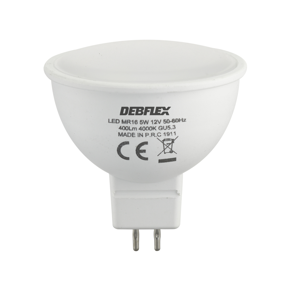 AMPOULE SPOT MR16 SMD VERRE TRANSPARENT GU5.3 5W 4000K 400LM - DEBFLEX - 600471