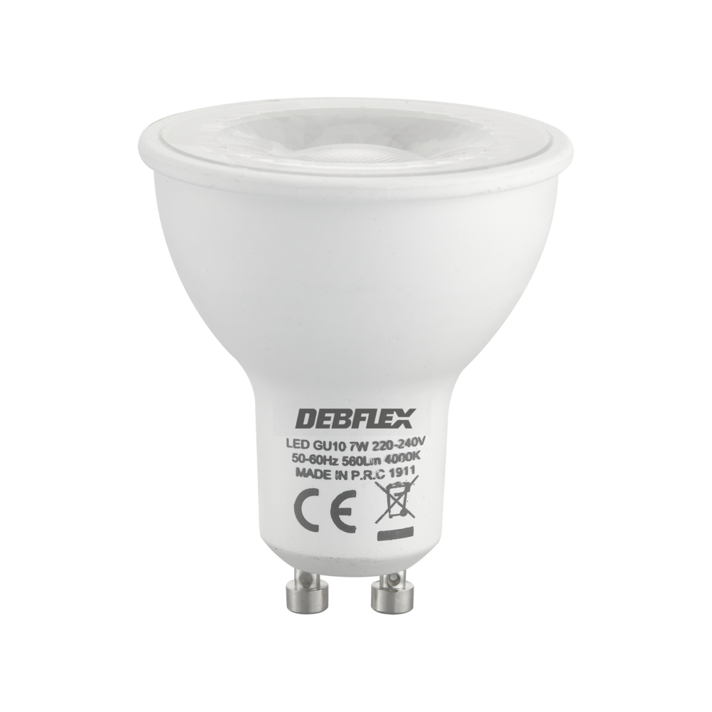 AMPOULE SPOT SMD VERRE TRANSPARENT GU10 7W 4000K 560LM - DEBFLEX - 600473