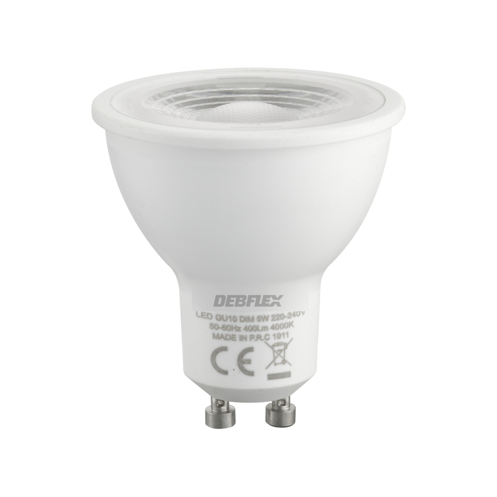 AMPOULE SPOT SMD VERRE TRANSPARENT GU10 VARIABLE 5W 4000K 400LM - DEBFLEX - 600475