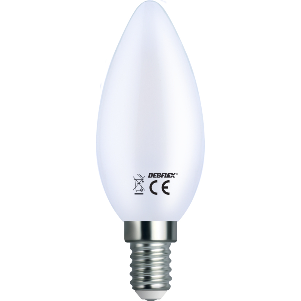 AMPOULE C35 FILAMENT VERRE BLANC E14 4W 2700K 470LM - DEBFLEX - 600488