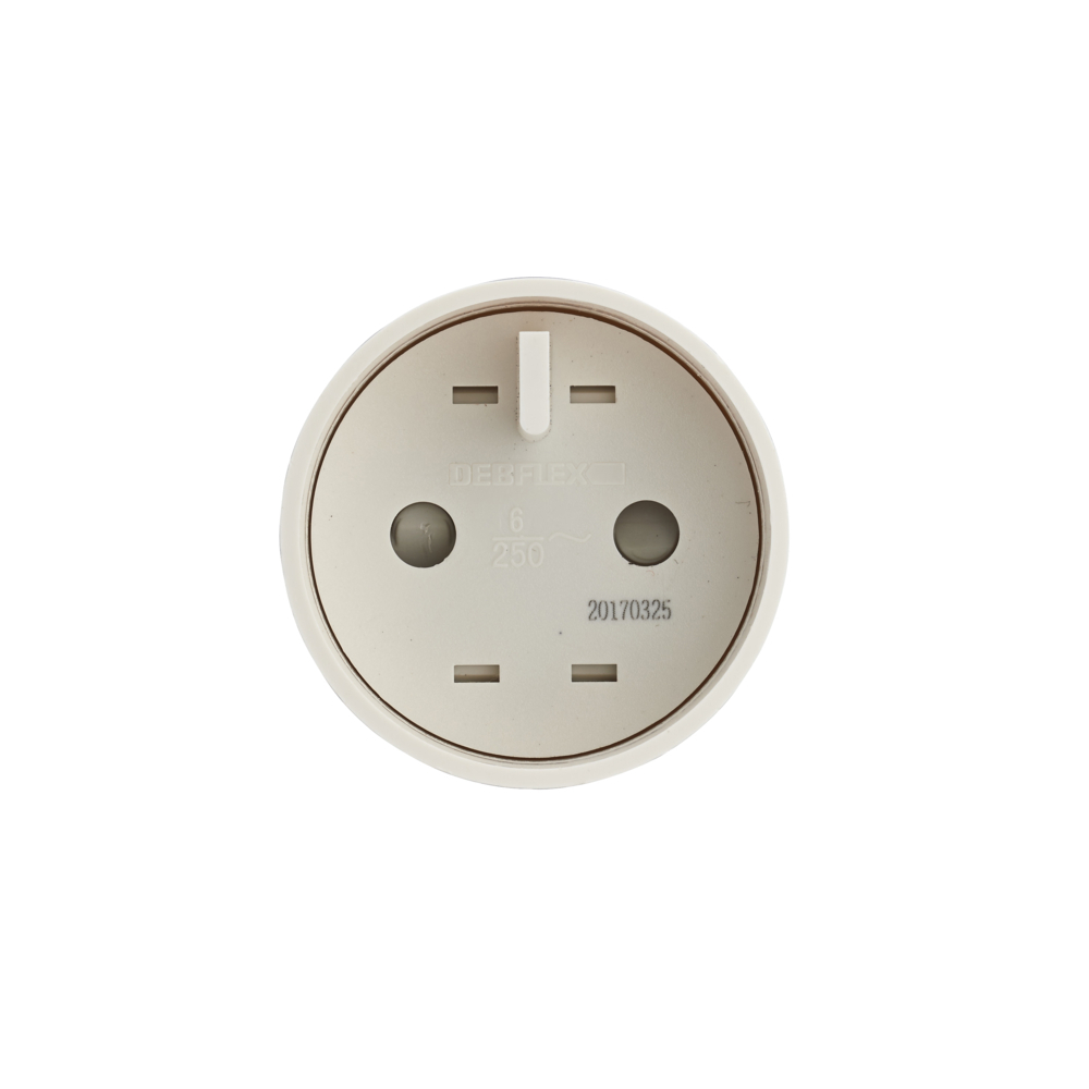 ADAPTATEUR ENTREE 2P 10/16A SORTIE SOCLE 2P EUROPE BLANC - DEBFLEX - 701070