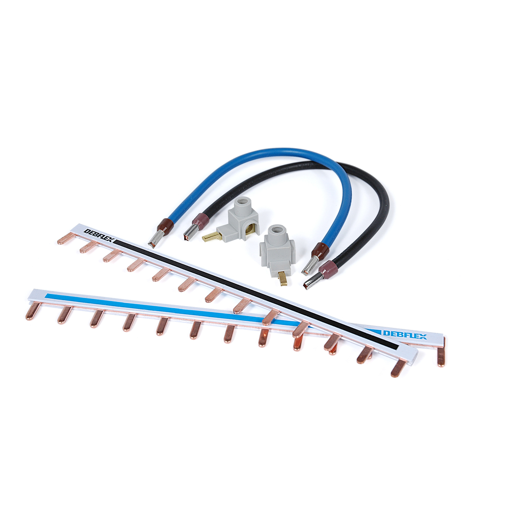 KIT CABLAGE 1 RANGEE POUR DISJONCTEUR VIS(2PEIGNES,2 BORNES,4 CABLES) - DEBFLEX - 707746