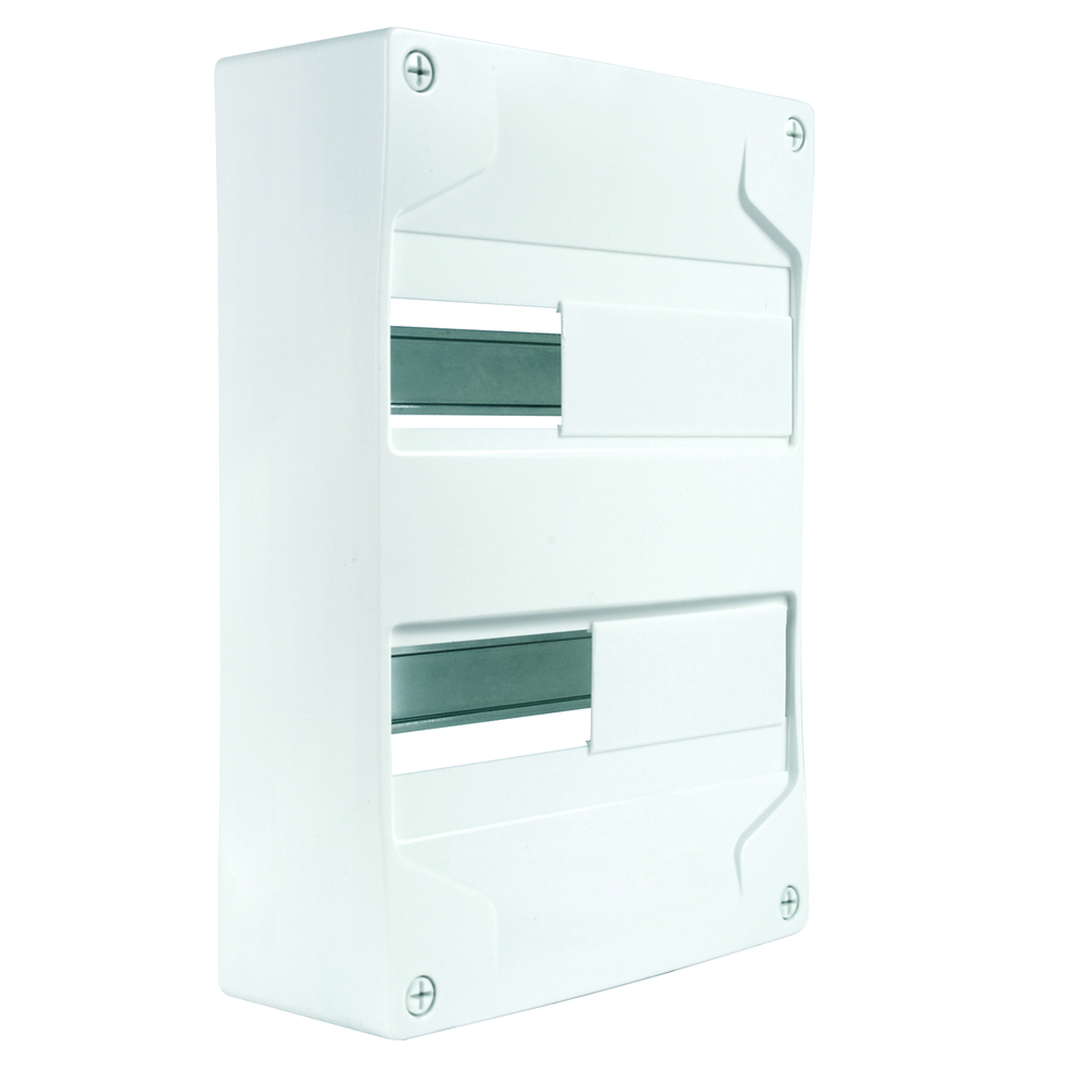 COFFRET VIDE 2 RANGEES 26 MODULES 250X365X103MM BORNE 5 TR, 2 OBTURATEURS, 1 JEU D'ETIQUETTE - DEBFLEX - 707803