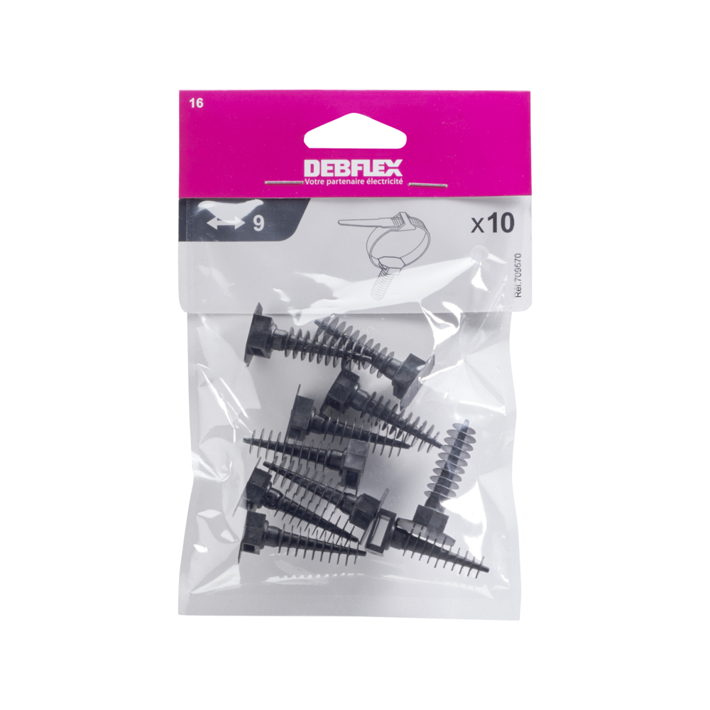 EMBASE A CHEVILLE POUR COLLIER 9 MM NOIR SACHET DE 10 - DEBFLEX - 709570