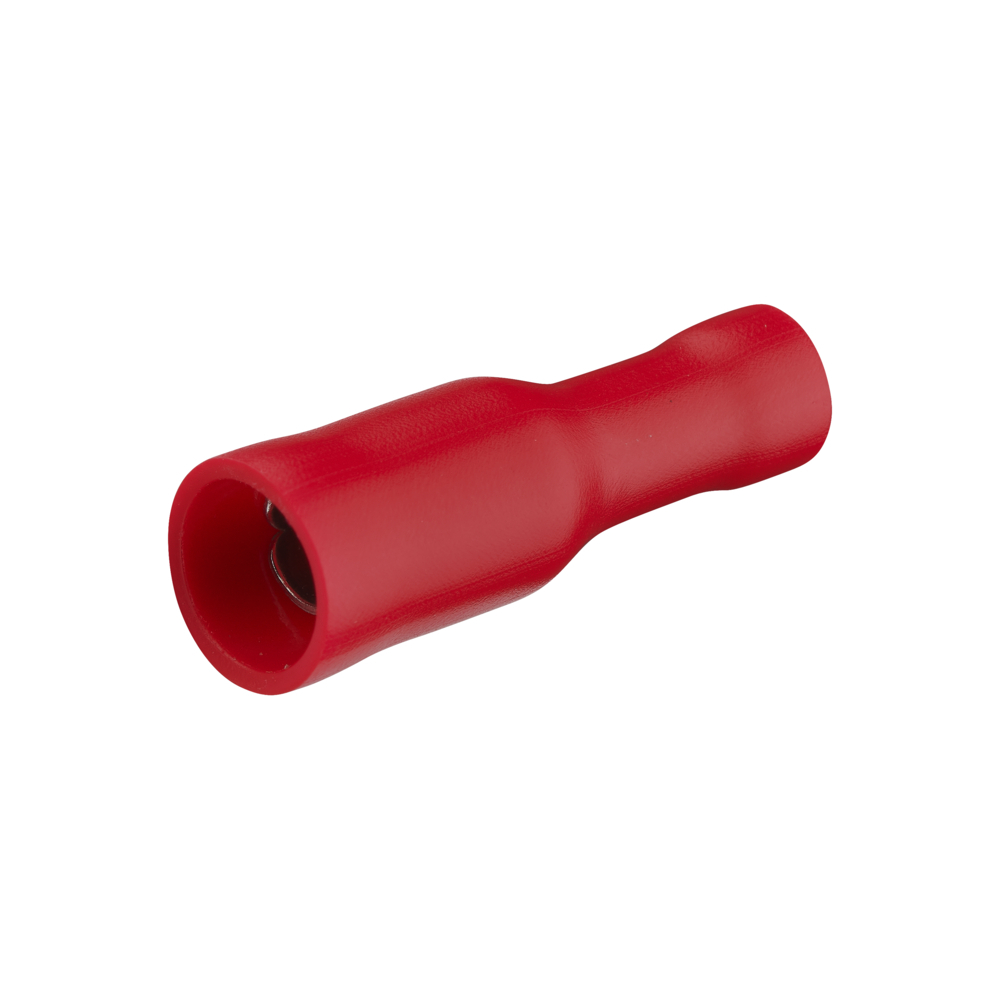 DOUILLE CYLINDRIQUE FEMELLE PRE-ISOLE ROUGE SACHET DE 10 - DEBFLEX - 711081