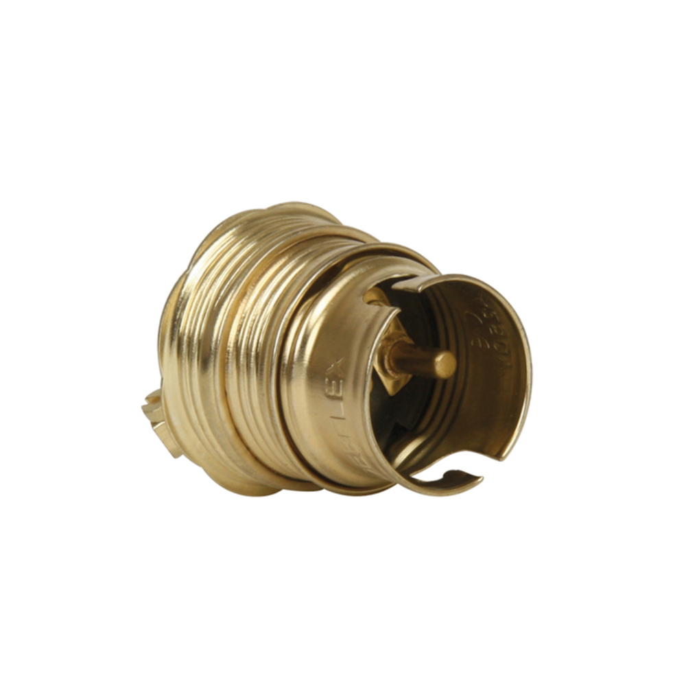 DOUILLE B22 DOUBLE BAGUE ACIER LAITONNE - DEBFLEX - 712020