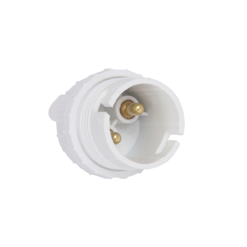 DOUILLE B22 DOUBLE BAGUE NYLON BLANC - DEBFLEX - 712030