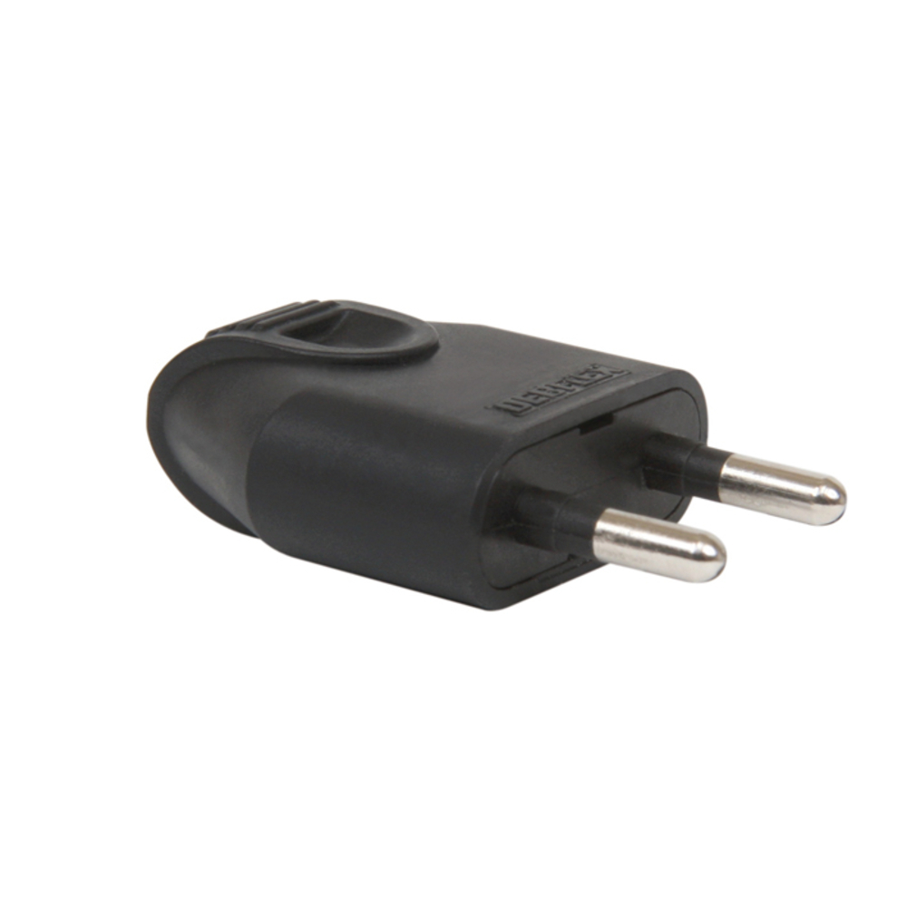 FICHE MALE 2P 6A DROITE A COIFFE NOIRE - DEBFLEX - 713020