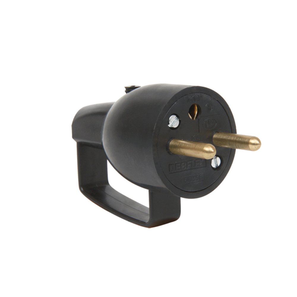 FICHE MALE AVEC ANNEAU 2P+T 16A DROITE A COIFFE NOIR - DEBFLEX - 713160