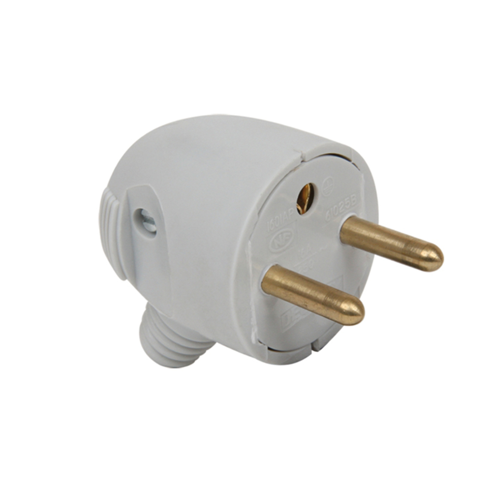 FICHE MALE 2P+T 16A LATERAL PORTEFEUILLE GRIS - DEBFLEX - 713360