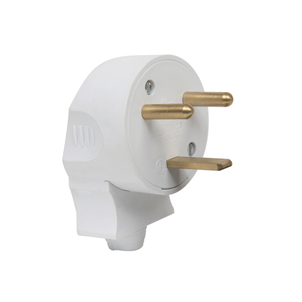 FICHE MALE 2P+T 20A LATERALE BLANC - DEBFLEX - 713420