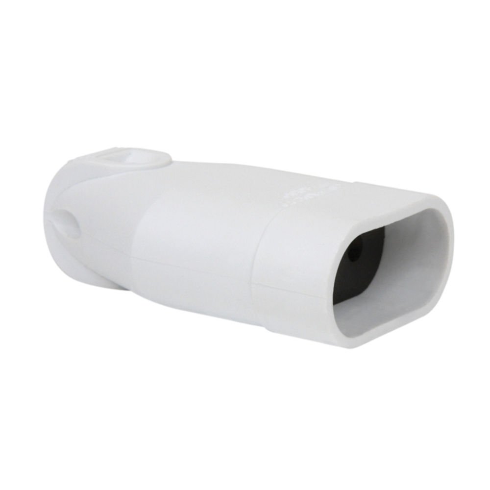 FICHE FEMELLE 2P 6A DROITE A COIFFE BLANC - DEBFLEX - 713450