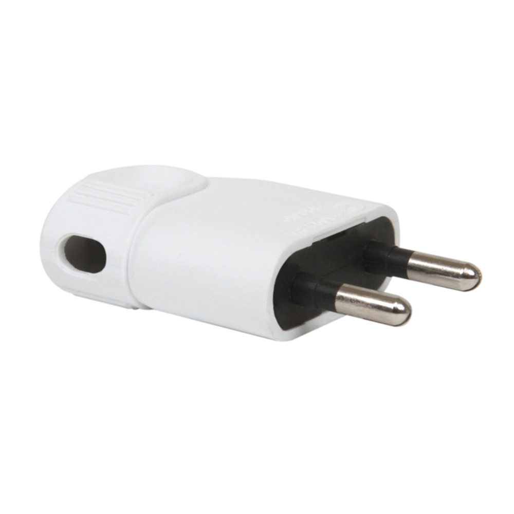 FICHE MALE 2P 6A LATERALE PORTEFEUILLE BLANC - DEBFLEX - 713620