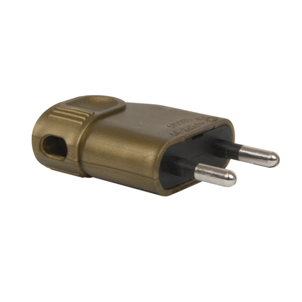 FICHE MALE 2P 6A LATERALE PORTEFEUILLE OR - DEBFLEX - 713640