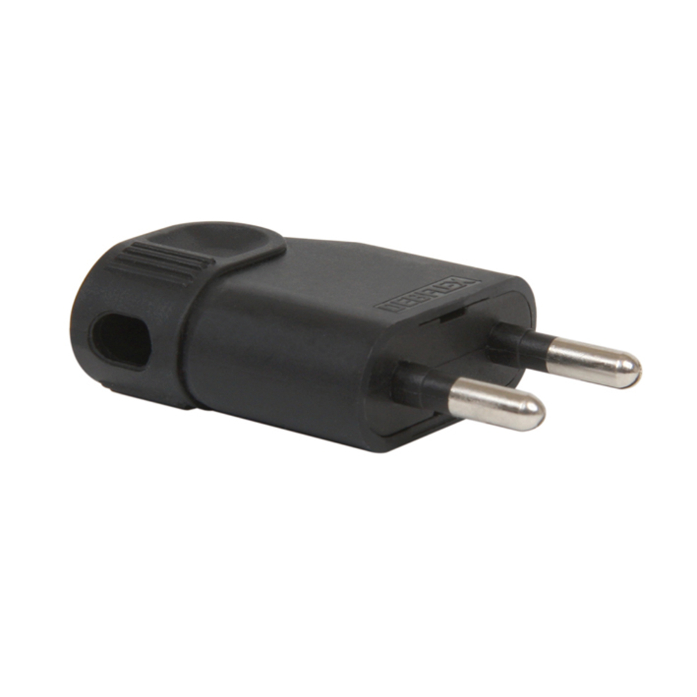 FICHE MALE 2P 6A LATERALE PORTEFEUILLE NOIR - DEBFLEX - 713670