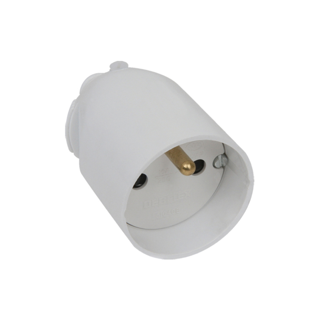 FICHE FEMELLE 2P+T 16A DROITE A COIFFE BLANC - DEBFLEX - 713710
